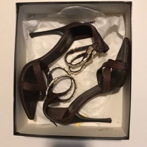 BCBGMaxAzria Brown Sandals with Shells